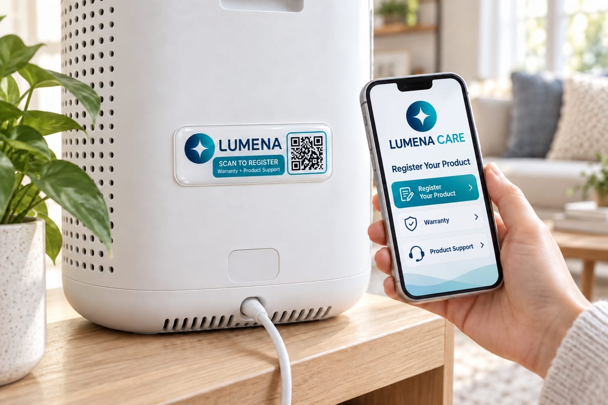 Domed QR code label used for product labels
